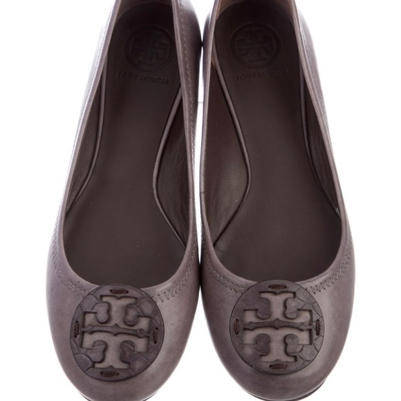Tory Burch Ballet Flats Grey Leather - Picture 3 of 5